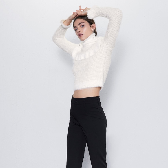 ZARA Faux Fur Sweater With Metallic Thread - Picture 8 of 8